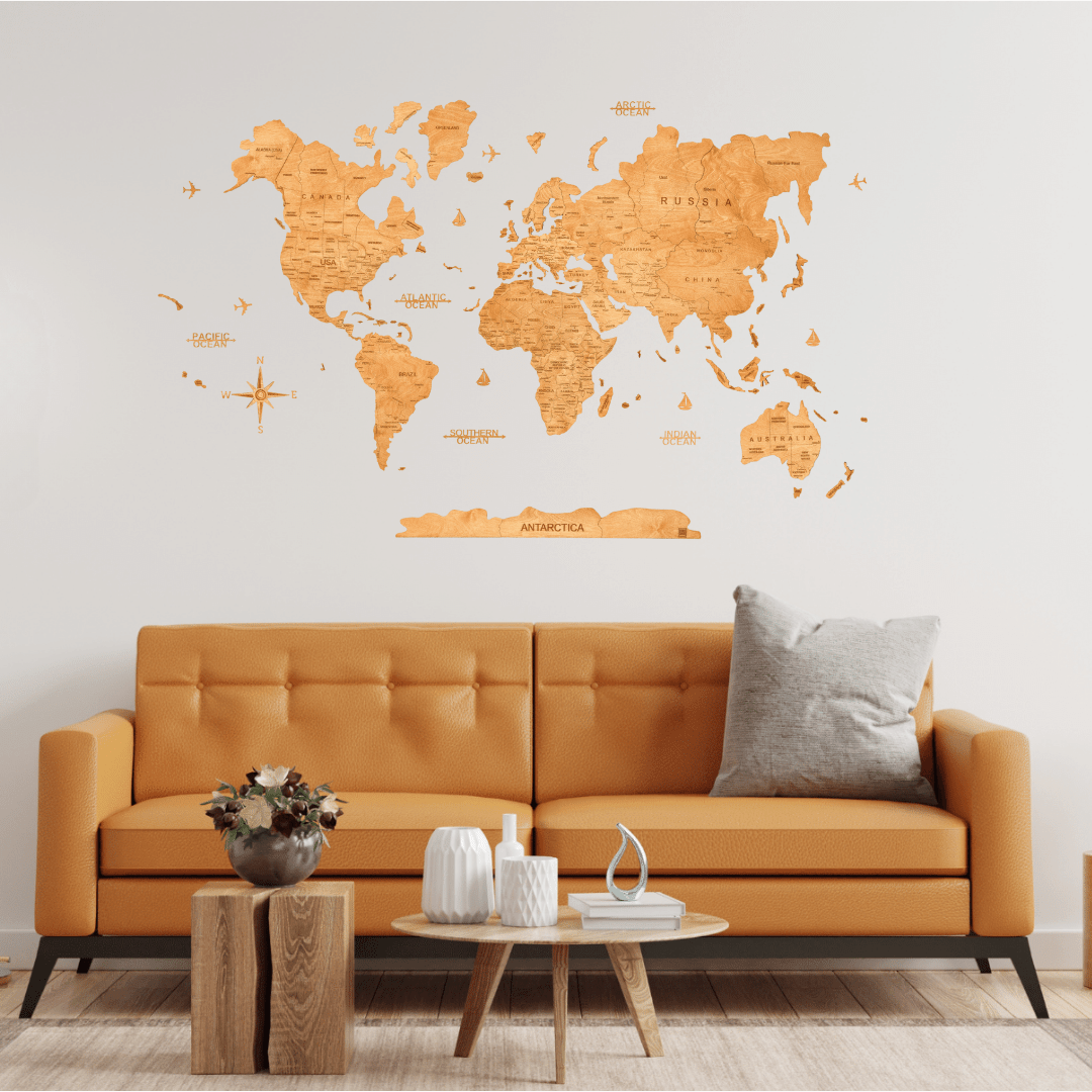Discover the Beauty of a Wooden World Map: A Unique Wall Decor